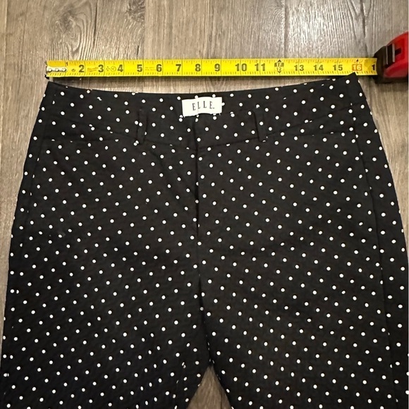 Elle Brand Skinny Ankle Black White Polka Dot Career Pants Trousers Size 8 - Picture 3 of 9